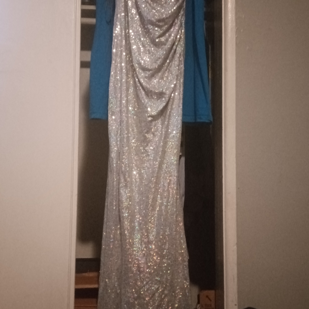 Silver Sequin Gown
